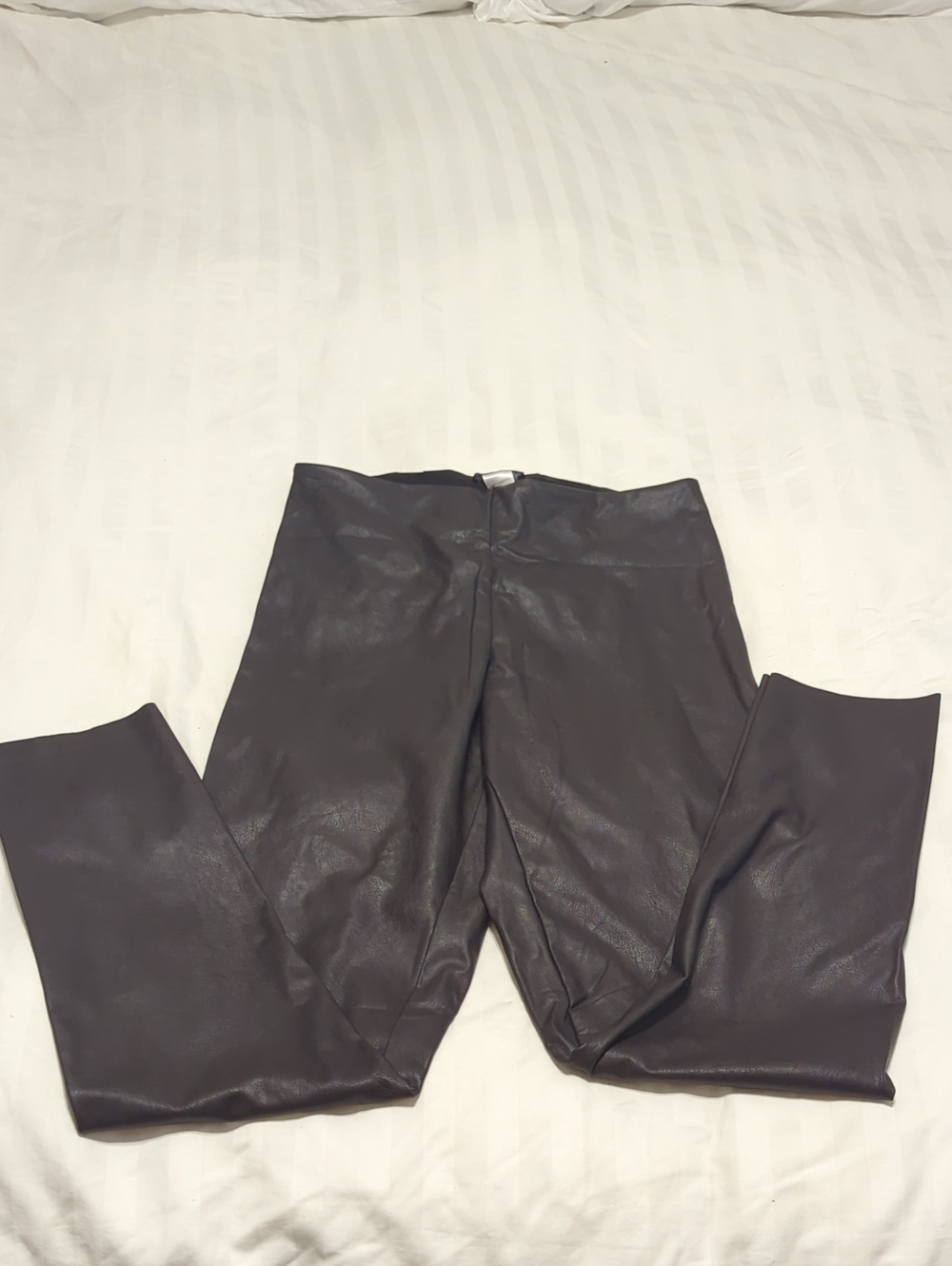 naked wardrobe Black Faux Leather Leggings with Branded Waistband
